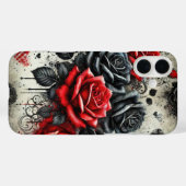 ROTE UND SCHWARZE GOTHISCHE VALENTINE-ROSE Case-Mate iPhone HÜLLE (Rückseite (Horizontal))