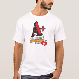 Rote und schwarze Hand zeichnen A Plus Lehrer Rege T-Shirt