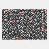 Rote und schwarze Herzen Geschenkpapier Set (Vorderseite)