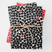 Rote und schwarze Herzen Geschenkpapier Set (Beispiel)
