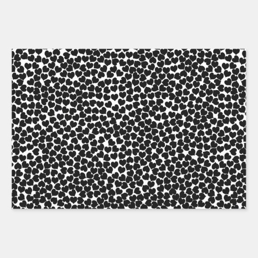 Rote und schwarze Herzen Geschenkpapier Set (Vorderseite 3)