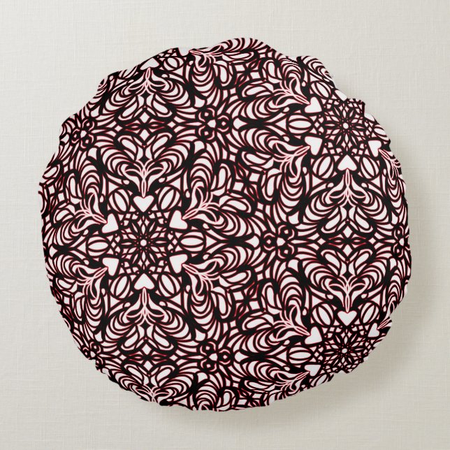 Rote und schwarze Herzen gestalten Throw Kissen (Rückseite)