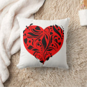 Rote und schwarze Herzen Kissen (Decke)