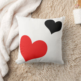 Rote und schwarze Herzen Kissen