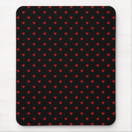 Rote und schwarze Herzen. Muster Mousepad