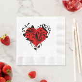 Rote und schwarze Herzen Papier Abendessen Napkins Serviette (Beispiel)