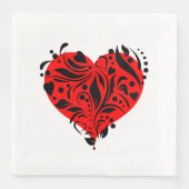 Rote und schwarze Herzen Serviette (Vorderseite)