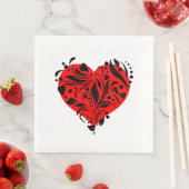 Rote und schwarze Herzen Serviette (Beispiel)