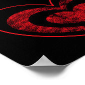 Rote und Schwarze Herzklopfen Wand hängen Poster (Ecke)