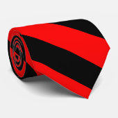 Rote und schwarze Hochschulstreifen-Krawatte Krawatte (Gerollt)