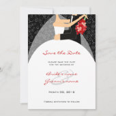 Rote und schwarze Hochzeit Speichern Sie die Datum Save The Date (Vorderseite)