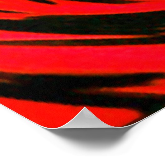 Rote und schwarze Hypnotik Swirl Kunst Poster (Ecke)