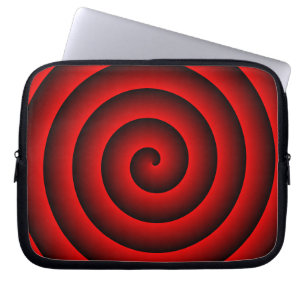 Rote und schwarze hypnotische Laptop-Hülse Laptopschutzhülle