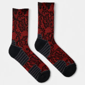 Rote und schwarze Imitate Socken (Rechts)