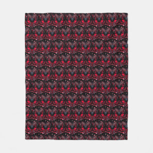Rote und schwarze kosmische Motte - Mystische Himm Fleecedecke
