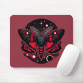 Rote und schwarze kosmische Motte - Mystische Himm Mousepad (Mit Mouse)