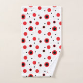 Rote und schwarze Kreise moderner minimalistischer Badhandtuch Set (Handtuch)