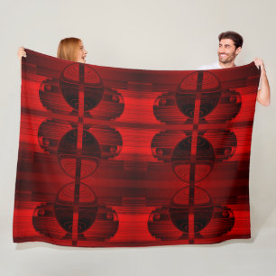 Rote und schwarze Kugeln Abstrakte geometrische Ku Fleecedecke