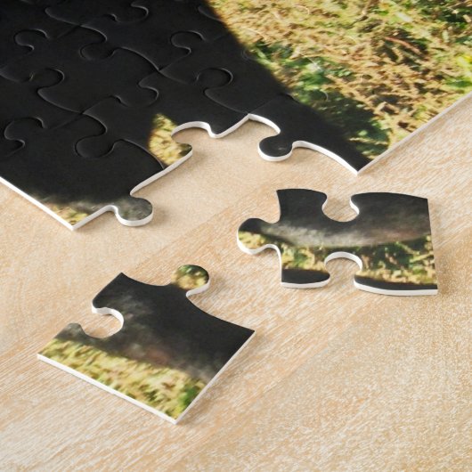 Rote und schwarze Kuh-Kalb-Herde - junge Kälber Puzzle (Seite)