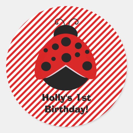 Rote und schwarze Lady Bug Stickers (Vorderseite)