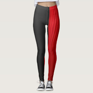 Rote und schwarze Leggings, sportliche Workout-Leg Leggings