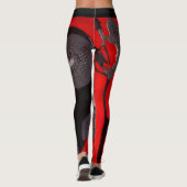 Rote und schwarze Leggings-Verbindungen Leggings (Rückseite)