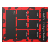 Rote und schwarze Leoparden - wöchentliche Zeitpla Notizblock (Vorderseite)