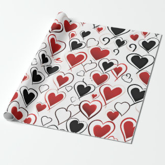 Rote und schwarze Liebe Valentine Geschenkpapier