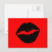 Rote und schwarze Lippen Postkarte (Vorne/Hinten)