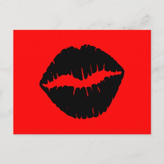 Rote und schwarze Lippen Postkarte (Vorderseite)