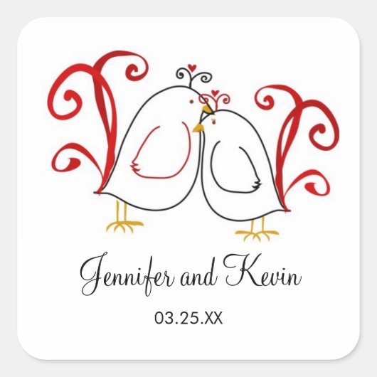 Rote und schwarze Lovebirds, Stickers (Vorderseite)