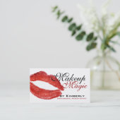 Rote und schwarze Maskenbildner-Visitenkarten Visitenkarte (Stehend Vorderseite)