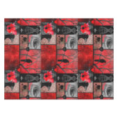 Rote und schwarze Menagerie Tischdecke (Vorderseite (Horizontal))