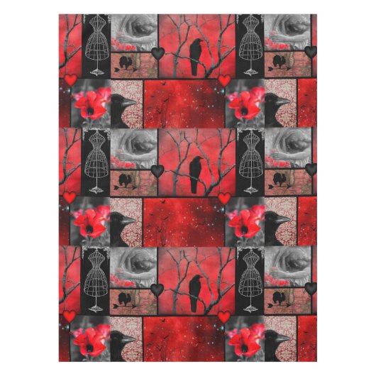 Rote und schwarze Menagerie Tischdecke (Vorderseite)