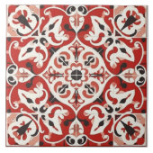 Rote und schwarze Mittelmeer-Keramik Tile Fliese (Vorderseite)