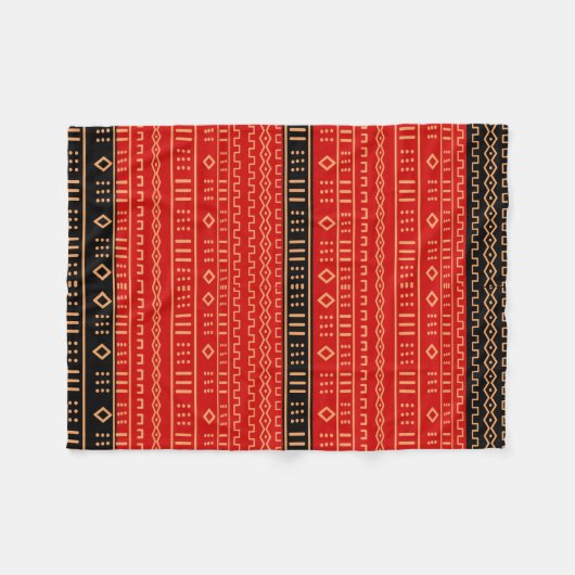 Rote und schwarze moderne Mudcloth Decke (Vorderseite (Horizontal))