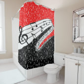 Rote und schwarze Musik Duschvorhang (Beispiel)