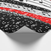 Rote und schwarze Musik Geschenkpapier (Ecke)