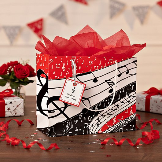 Rote und schwarze Musik Große Geschenktüte