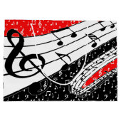 Rote und schwarze Musik Große Geschenktüte (Rückseite)