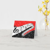 Rote und schwarze Musik Karte (Gelbe Blume)