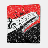 Rote und schwarze Musik personalisiert Keramikornament (Links)