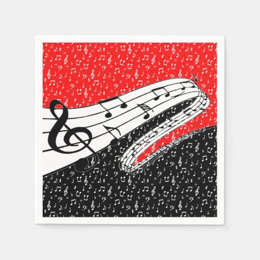 Rote und schwarze Musik Serviette (Vorderseite)