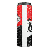 Rote und schwarze Musik Thermosbecher (Rückseite)