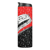 Rote und schwarze Musik Thermosbecher (Nach rechts gedreht)