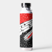 Rote und schwarze Musik Trinkflasche (Links)