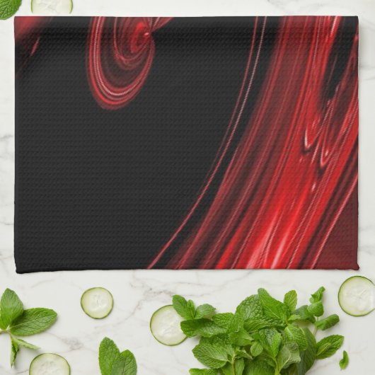 Rote und schwarze "Nebelfleck-" Pop-Kunst Geschirrtuch (Gefaltet)