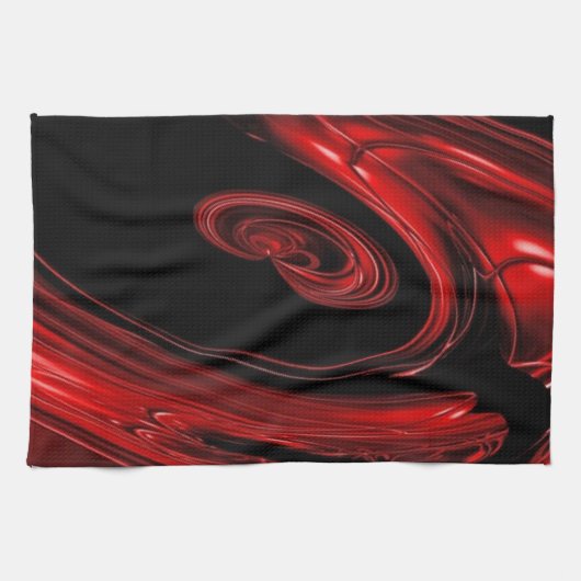 Rote und schwarze "Nebelfleck-" Pop-Kunst Geschirrtuch (Horizontal)