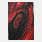 Rote und schwarze "Nebelfleck-" Pop-Kunst Geschirrtuch (Vertikal)