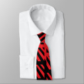 Rote und schwarze Necktie mit abstraktem Design Krawatte (Gebunden)